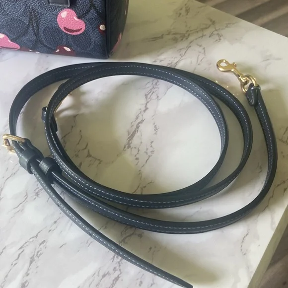 Coach Navy Cherries Mini Rowan Satchel NWT - Picture 7 of 10